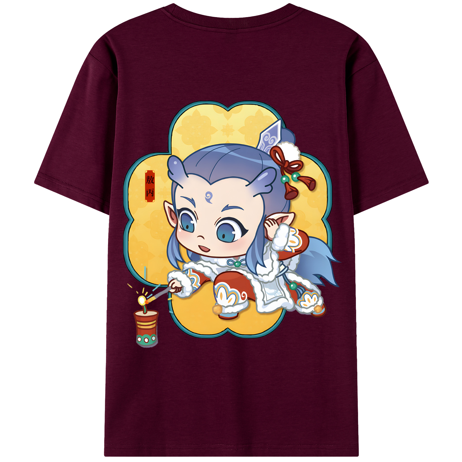 （画像用） Ne Zha 2 ナタ 魔童の大暴れ レディース半袖Tシャツ(バックプリント)